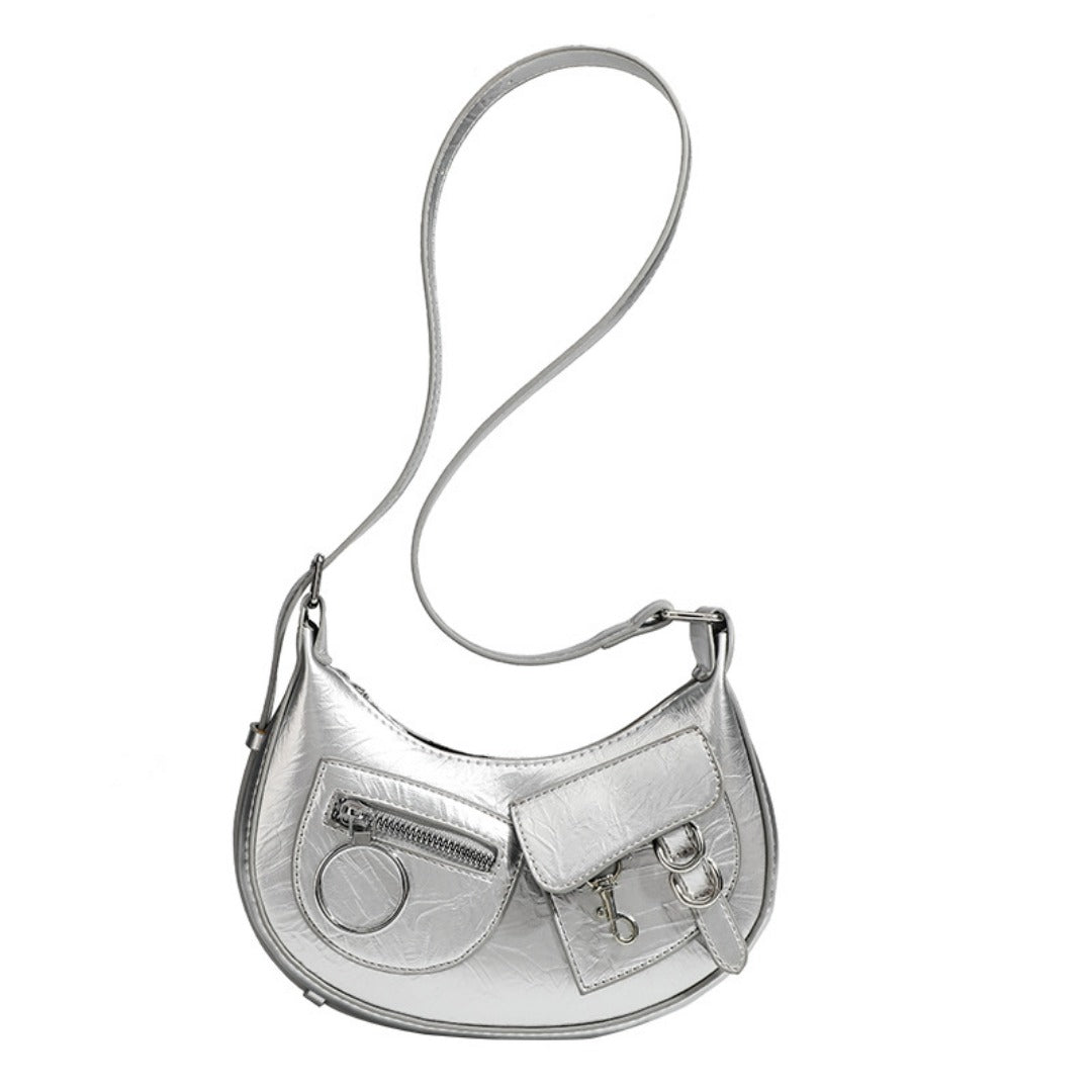 Stylish Retro Small Crossbody Bag - Versatile Punk Crescent Bag for Everyday Casual Use -dropshippingabc.com