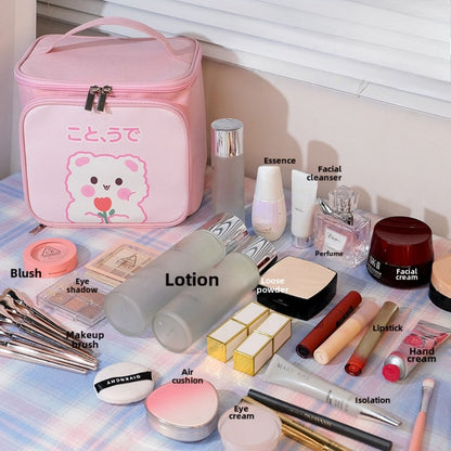 Cute Large Capacity Portable Storage Toilet Bag - Travel Bucket Cosmetic Bag & Makeup Organizer for Women -dropshippingabc.com