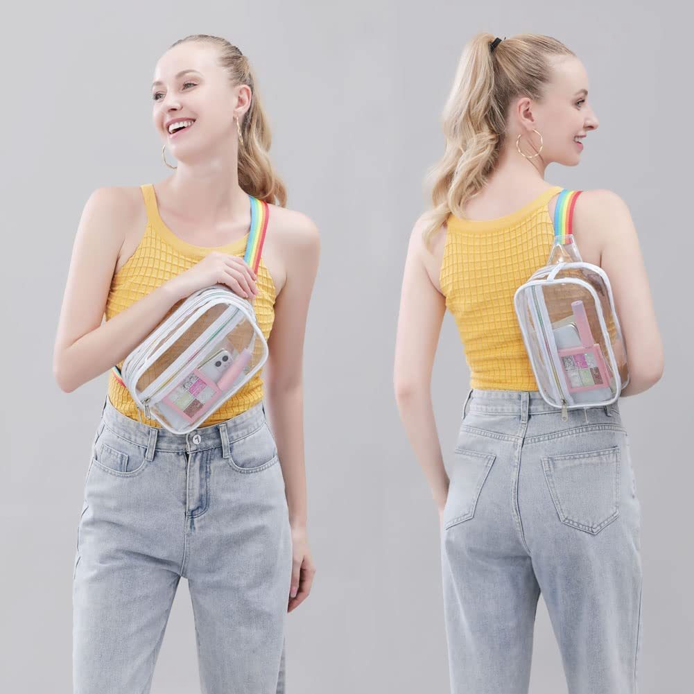 PVC Transparent Belt Bag – Adjustable Shoulder Strap Crossbody Fanny Pack for Sports & Travel – Waterproof Chest Purse with Stylish Design -dropshippingabc.com