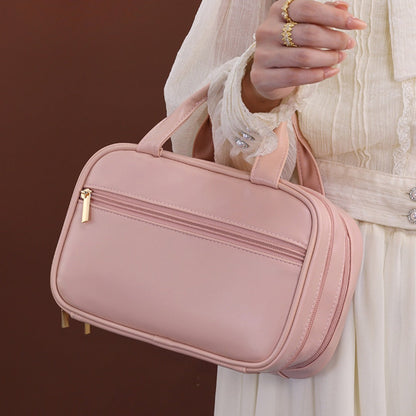 Double layer portable cosmetic bag, large capacity portable cosmetic storage bag, makeup bag organizer,Makeup bag with compartments, -dropshippingabc.com
