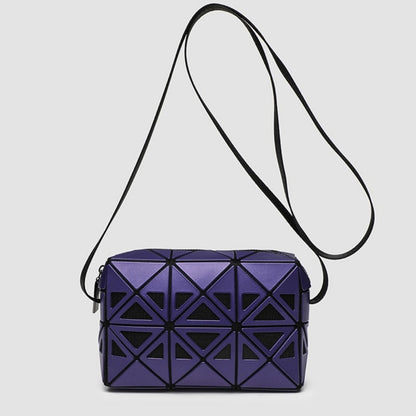 Fashion Small Square Box Crossbody Bag - Hollow Geometric Design Splicing Shoulder Bag, Commuter Small Square Purse -dropshippingabc.com