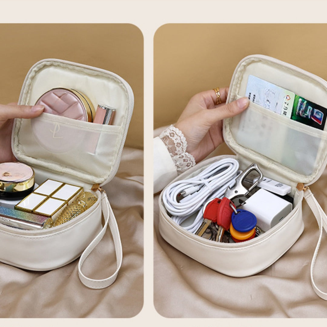 Portable PU Makeup Bag - Small Cream Lipstick Envelope Carry Bag for Students & Sanitary Napkin Storage -dropshippingabc.com