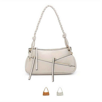 Small Shoulder Bag with Unique Handmade Woven Handle - Artisan Crafted Crossbody Purse