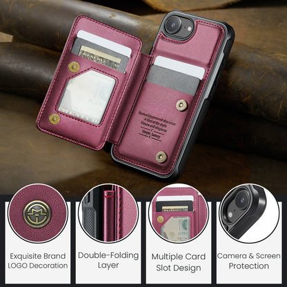 For IPhone17 Magsafe Wallet Magnetic Card Holder RFID Blocking, PU Leather Minimalist Phone Wallet Compatible with MagSafe Phones and Cases for iPhone 16/15/14/13/12/Pro/Max/Plus -dropshippingabc.com