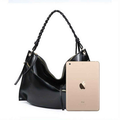 Large Shoulder Bag with Unique Handmade Woven Handle - Oversize Hobo Purse Big Capacity