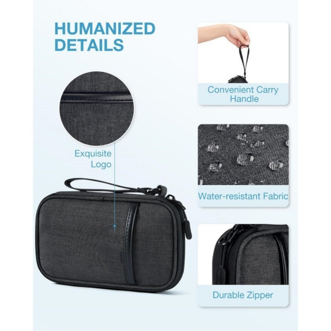 Zip Around Wristlet Wallet for Women with Headphone Cable Storage - Travel Cable Organizer Bag -dropshippingabc.com