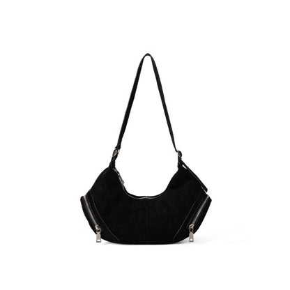 Large Capacity Suede Shoulder Bag - Vintage Casual Slouch Hobo Bag -dropshippingabc.com