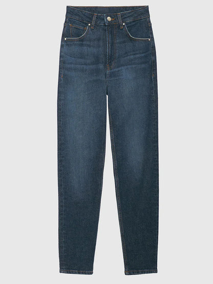 Women's Medium Comfort-Stretch Jeans - High Waist Vintage Denim Pants for Autumn Winter 2025 Casual Streetwear -dropshippingabc.com