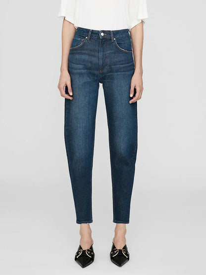 Women's Medium Comfort-Stretch Jeans - High Waist Vintage Denim Pants for Autumn Winter 2025 Casual Streetwear -dropshippingabc.com