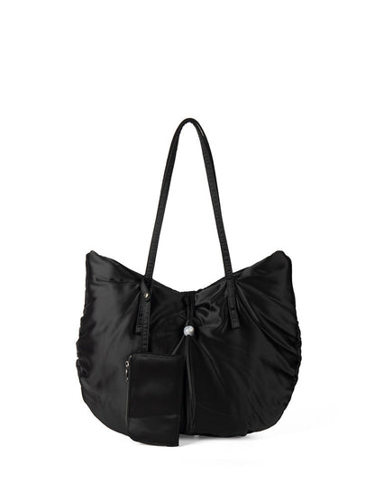 Casual Nylon Large Capacity Hobo Bag - Portable Tote for Women with Pleated Shoulder Design -dropshippingabc.com
