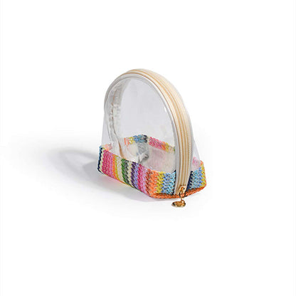 Straw Woven Makeup Bag - Small Waterproof Cosmetic Organizer for Travel & Portable Storage -dropshippingabc.com
