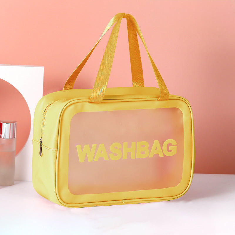 Frosted PU Three-Piece Toilet Bag - Large Capacity PVC Toiletries & Translucent Cosmetics Organizer -dropshippingabc.com