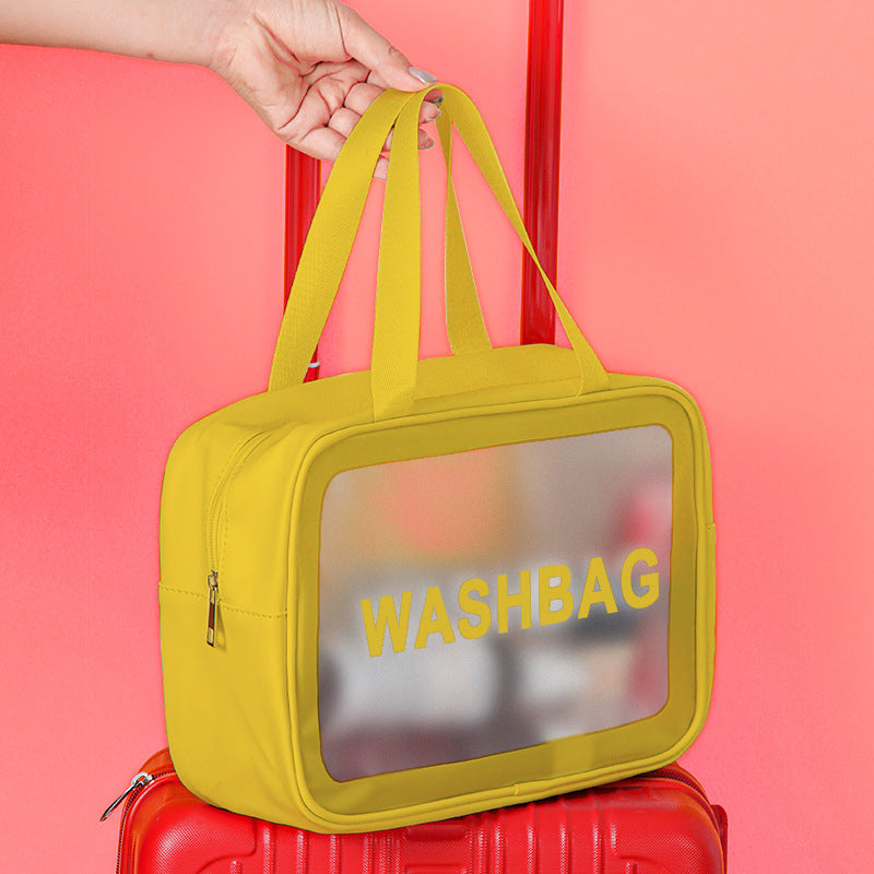 Frosted PU Three-Piece Toilet Bag - Large Capacity PVC Toiletries & Translucent Cosmetics Organizer -dropshippingabc.com