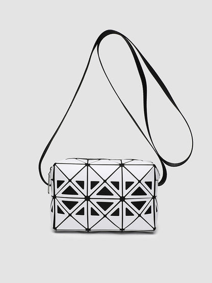 Fashion Small Square Box Crossbody Bag - Hollow Geometric Design Splicing Shoulder Bag, Commuter Small Square Purse -dropshippingabc.com