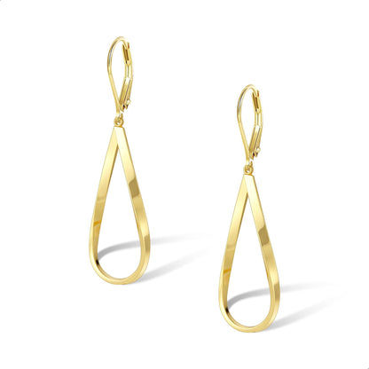 Gold  Earrings for Women Hypoallergenic Leverback Drop Dangle Earrings Trendy 14K Gold Plated Twisted Spiral Teardrop Rhombus Heart Dangle Earring for Women Dainty Fashion Jewelry Gifts -dropshippingabc.com