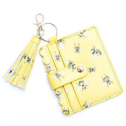 Women's Keychain Card Holder - Printed Front Pocket Wallet for Credit Cards & ID -dropshippingabc.com