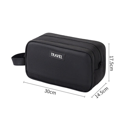 Men's 3-Layer Toilet Bag for Business Trip - Small Compact Cosmetic Organizer with Dry Wet Separation -dropshippingabc.com