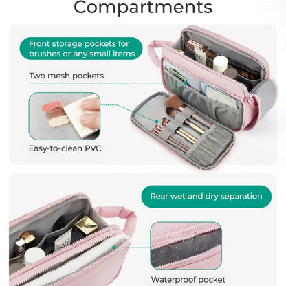 Portable Travel Toilet Bag - Compact Cosmetic Bag with Organizers for Makeup Storage -dropshippingabc.com