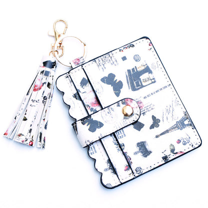 Women's Keychain Card Holder - Printed Front Pocket Wallet for Credit Cards & ID -dropshippingabc.com