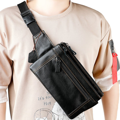 Multifunctional Genuine Leather Chest Bag & Waist Bag for Men and Women – Fanny Pack for Travel, Sports, Running, and Holidays with Multiple Pockets -dropshippingabc.com