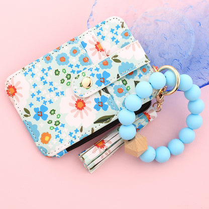 ID bag, silicone bracelet, floral folded edge card bag, TK printed leather wallet, keychain. -dropshippingabc.com