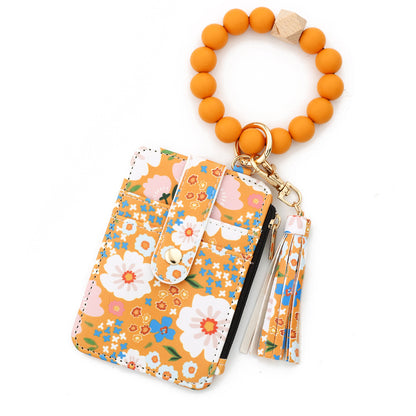 ID bag, silicone bracelet, floral folded edge card bag, TK printed leather wallet, keychain. -dropshippingabc.com