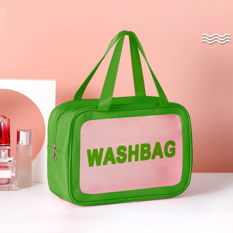 Frosted PU Three-Piece Toilet Bag - Large Capacity PVC Toiletries & Translucent Cosmetics Organizer -dropshippingabc.com