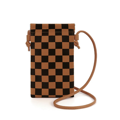 Vegan Leather Phone Crossbody Bag - Mini Mobile Phone Holder Pouch -dropshippingabc.com