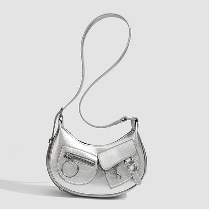 Stylish Retro Small Crossbody Bag - Versatile Punk Crescent Bag for Everyday Casual Use -dropshippingabc.com