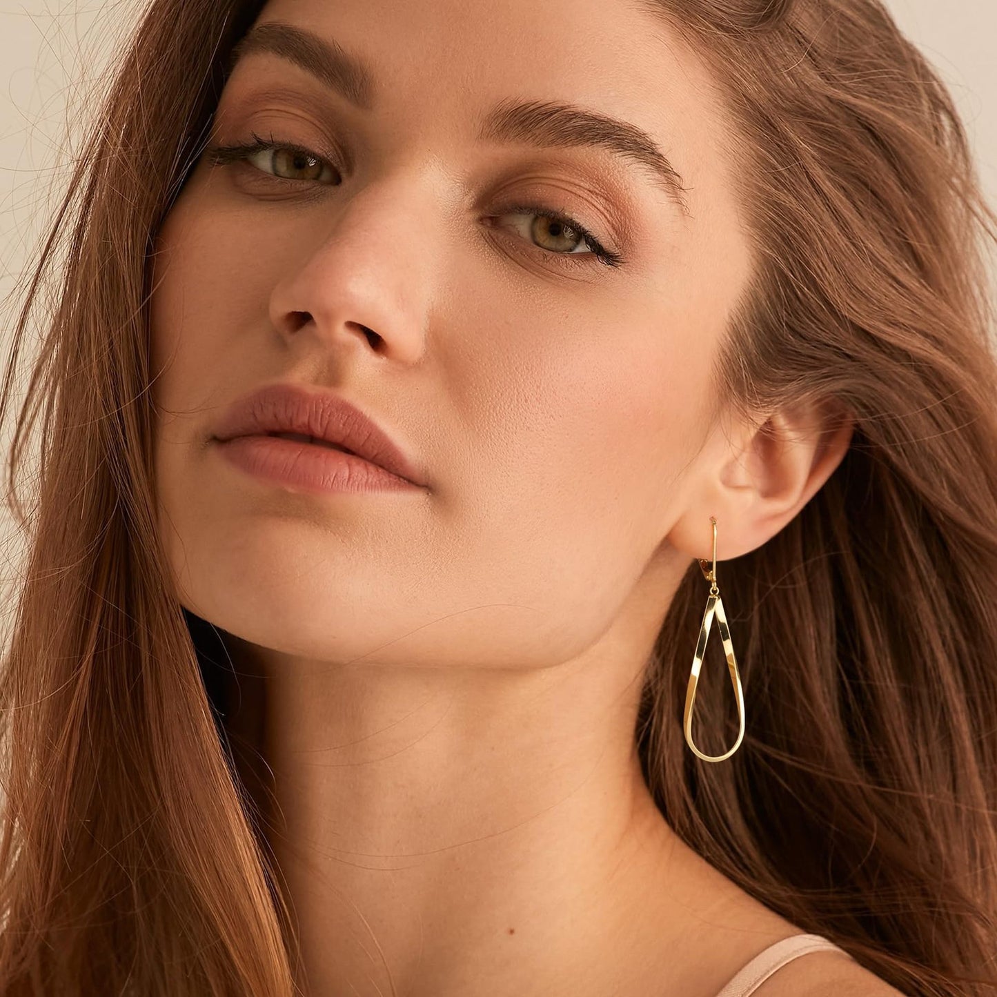 Gold  Earrings for Women Hypoallergenic Leverback Drop Dangle Earrings Trendy 14K Gold Plated Twisted Spiral Teardrop Rhombus Heart Dangle Earring for Women Dainty Fashion Jewelry Gifts -dropshippingabc.com