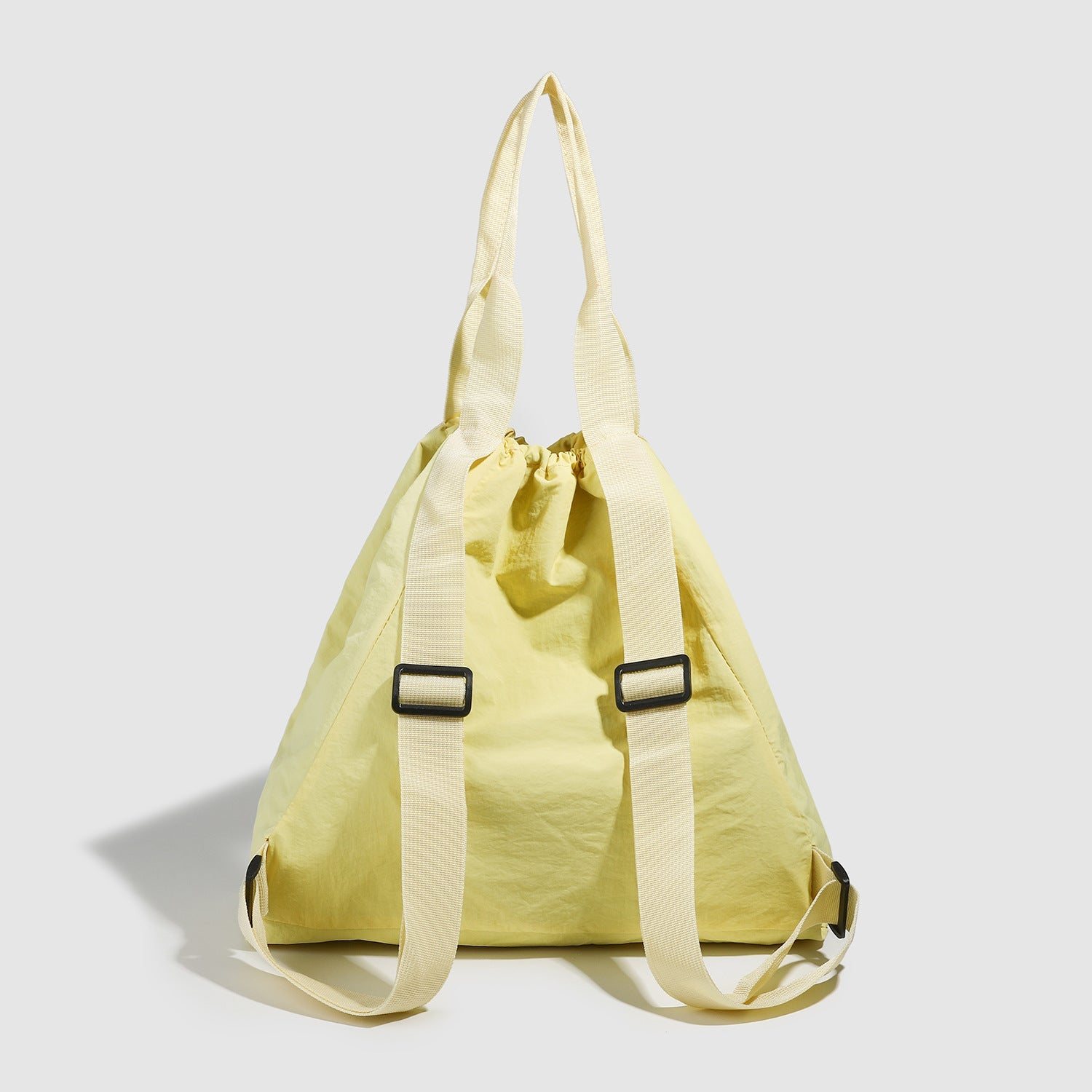 Yellow Drawstring Backpack Purse - Large Capacity Travel Backpack for Students, Lightweight Shoulder Handbag -dropshippingabc.com