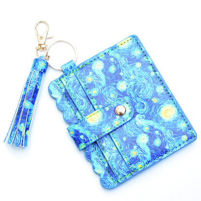 Women's Keychain Card Holder - Printed Front Pocket Wallet for Credit Cards & ID -dropshippingabc.com