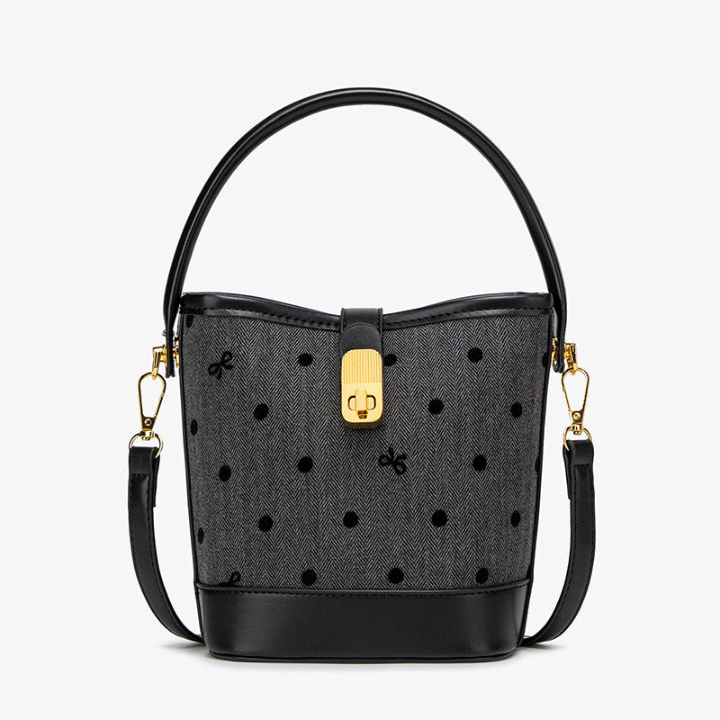 Small Casual Bucket Crossbody Bag - Washed Canvas Simple Handbag, Versatile Commuter Shoulder Tote -dropshippingabc.com