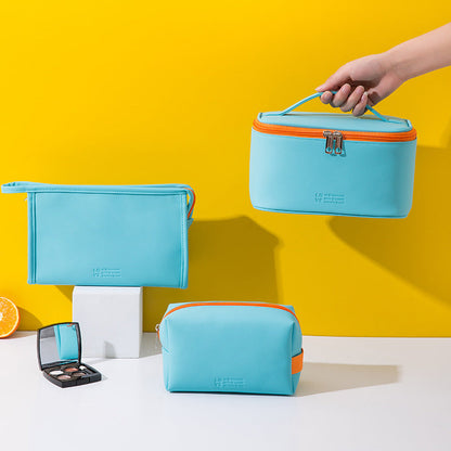 3-Piece Large Capacity Makeup Bags Set - Waterproof PU Cosmetic Organizer for Gym, College, Travel -dropshippingabc.com