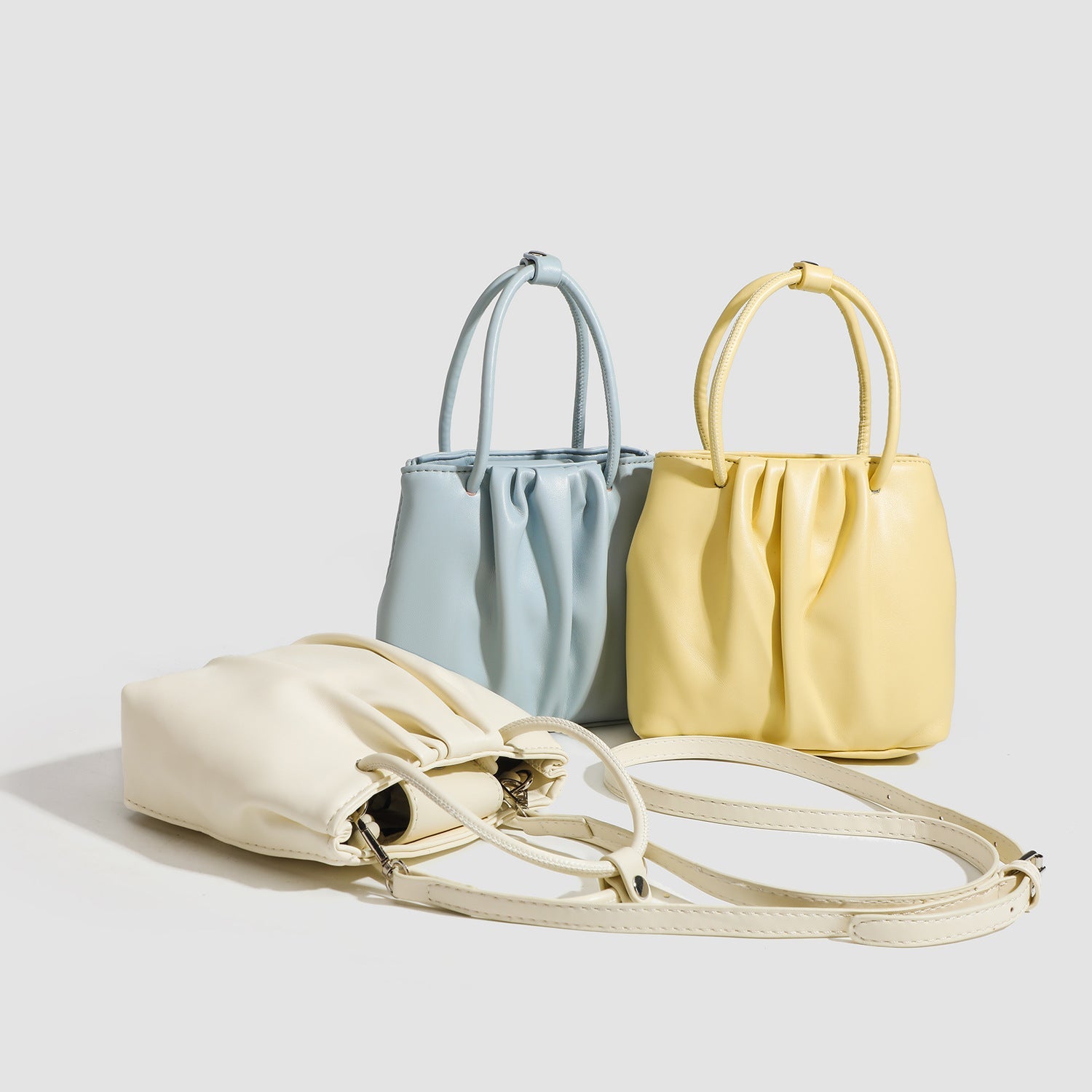 Square pleated versatile bag, bag women's fashion women's tote bag, portable casual shoulder bag -dropshippingabc.com