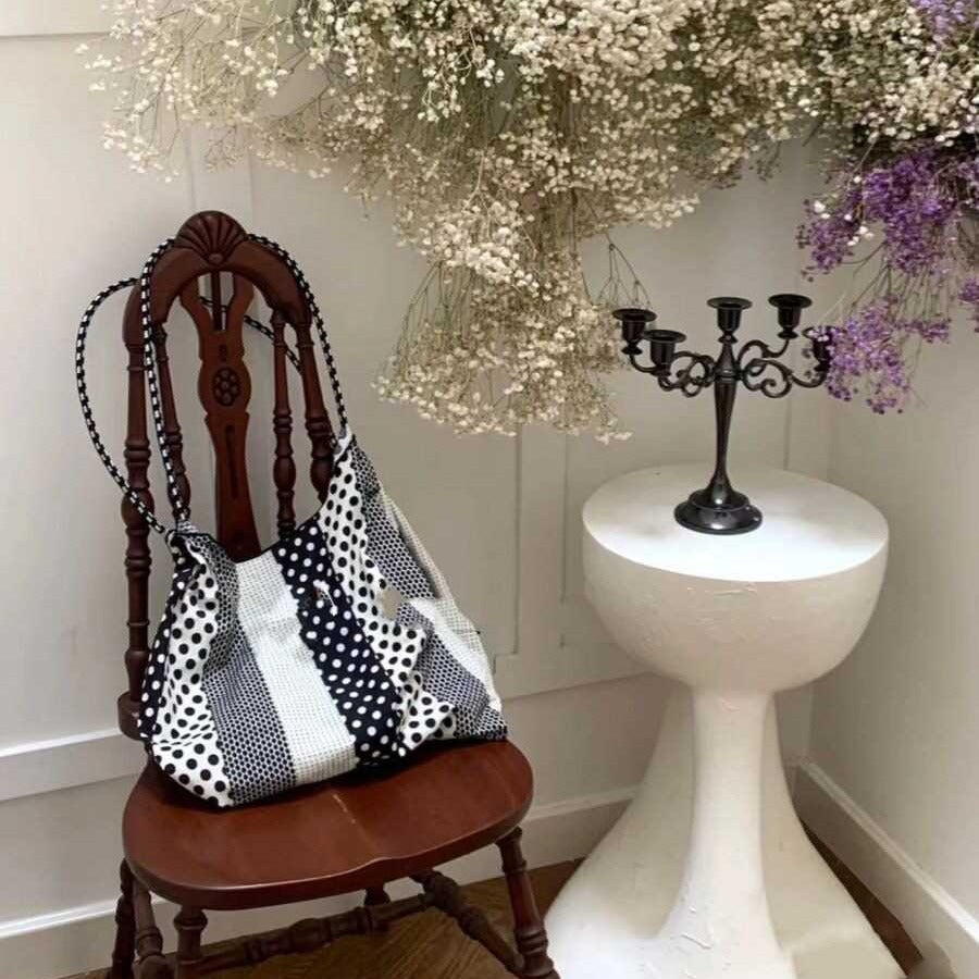 Polka Dot Tote Bag - Versatile Portable Shoulder Bag, Large Capacity Eco-Friendly Hobo Bag for Women -dropshippingabc.com