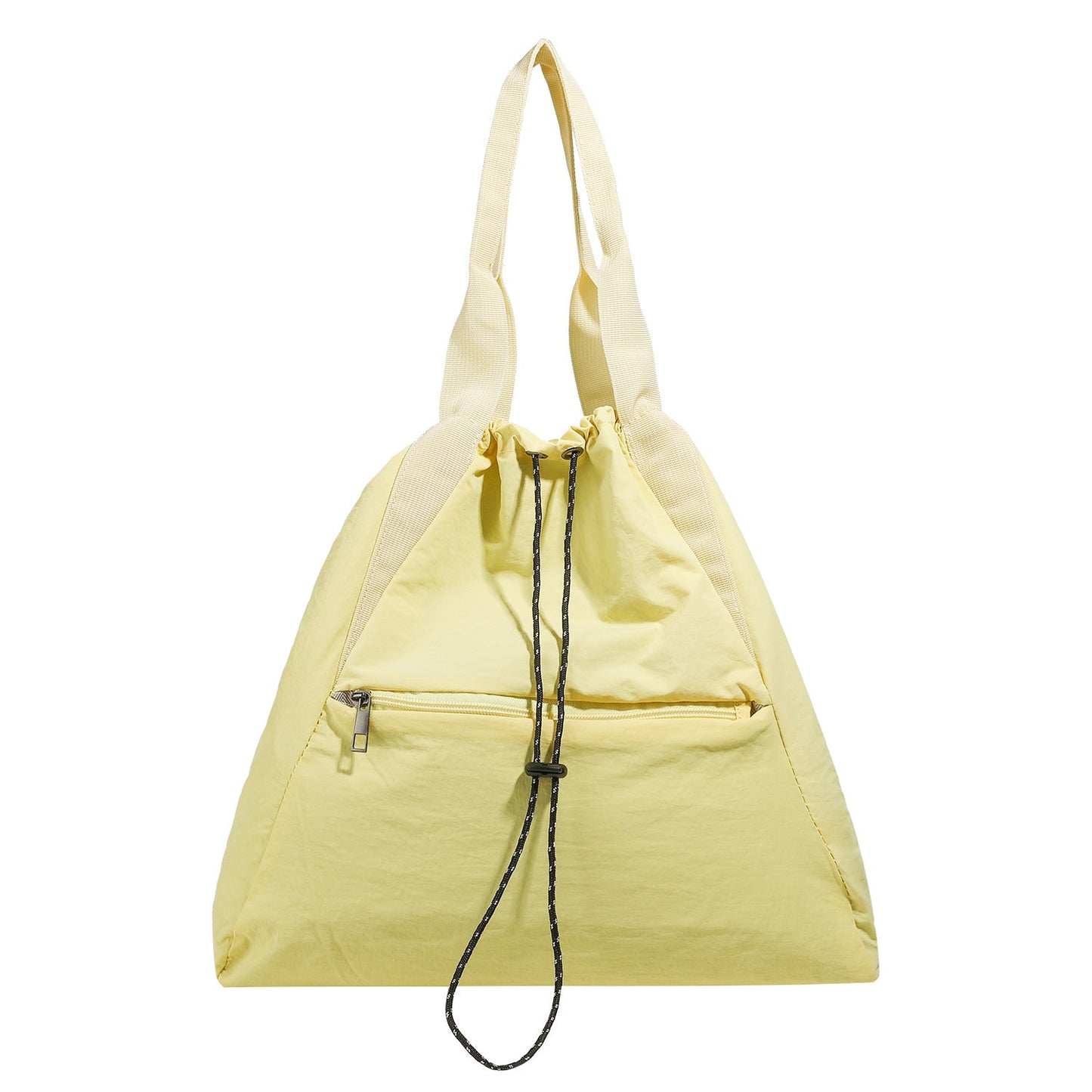 Yellow Drawstring Backpack Purse - Large Capacity Travel Backpack for Students, Lightweight Shoulder Handbag -dropshippingabc.com