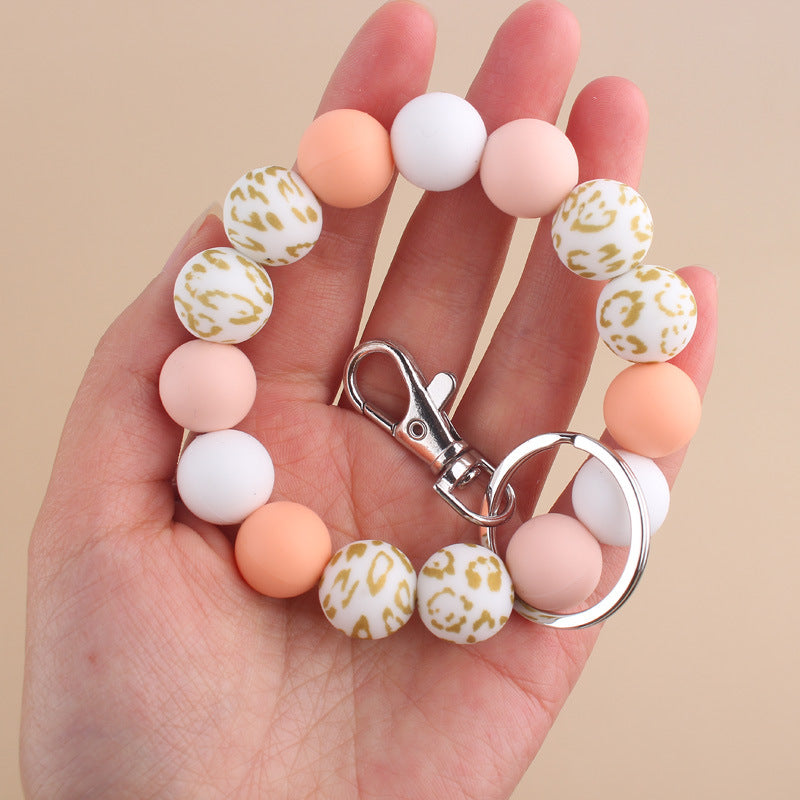 Silicone Beads Cow Sunflower Keychain Accessories, Creative Pendant Bracelet Bracelet Keyring Female - dropshippingabc.com
