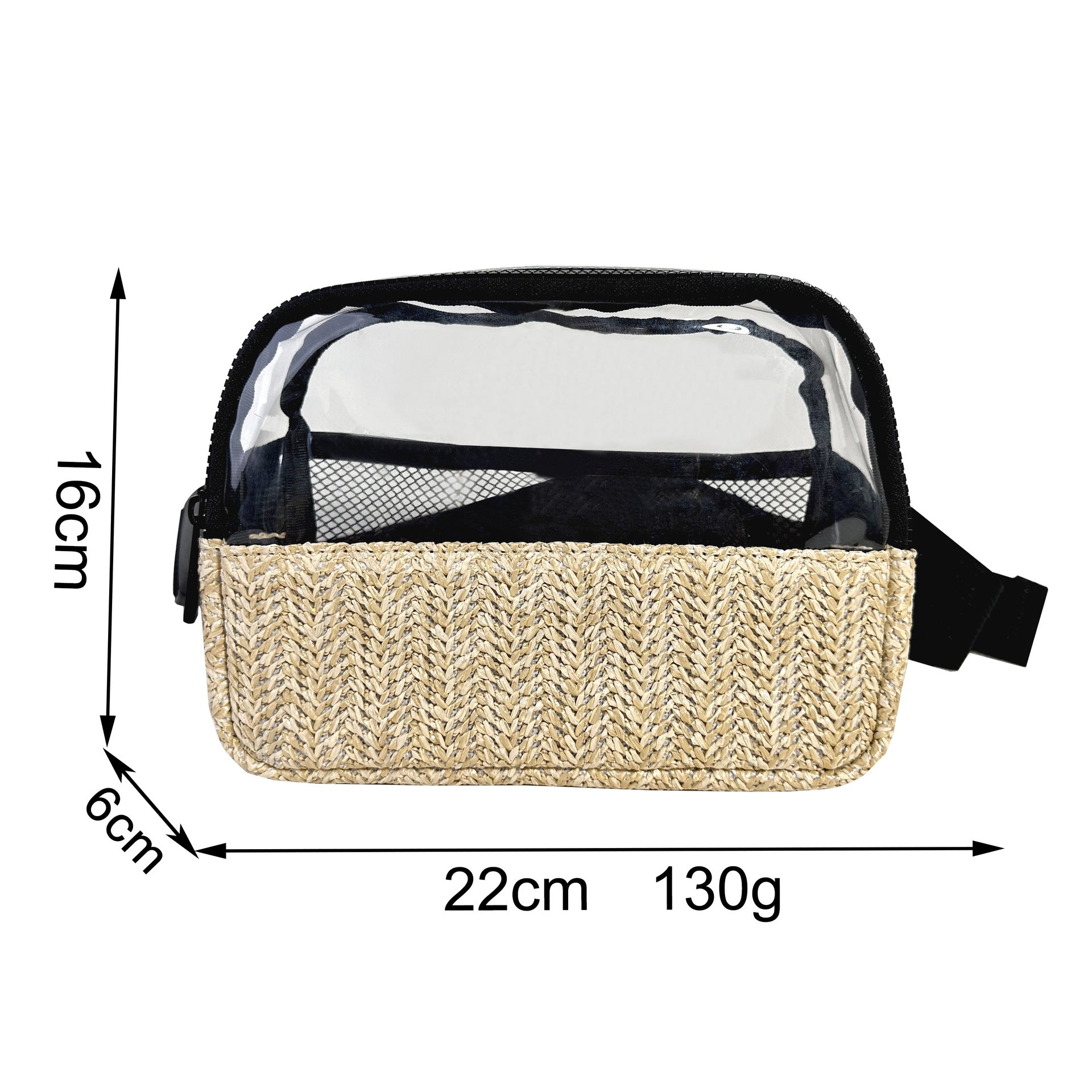 Transparent PVC Straw Waist Bag – Portable, Waterproof Beach Waist Bag & Fanny Pack for Women – Crossbody Chest Purse with Stylish Design -dropshippingabc.com