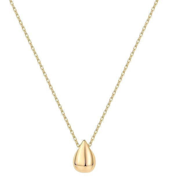 14K Gold Plated Dainty Pear Pendant Necklace for Women - Delicate Teardrop Necklaces -dropshippingabc.com