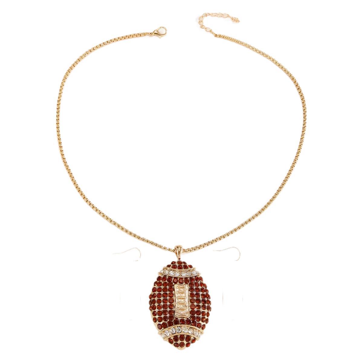 Rhinestone Football Rugby Earrings - Sparkling Sports Fan Dangle Earrings for Women Game Day Party -dropshippingabc.com