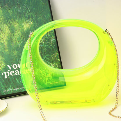 Acrylic Evening Clutch Purse - Gold & Silver Wedding Prom Bag with Chain, Stylish Makeup Clutch Box for Parties