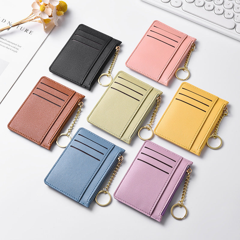 Ultra-thin new card bag for women, small and simple multi-card zipper change bag, large-capacity ID card holder, card holder. -dropshippingabc.com