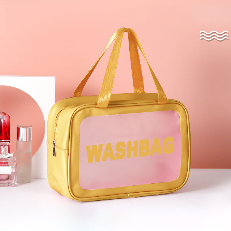 Frosted PU Three-Piece Toilet Bag - Large Capacity PVC Toiletries & Translucent Cosmetics Organizer -dropshippingabc.com