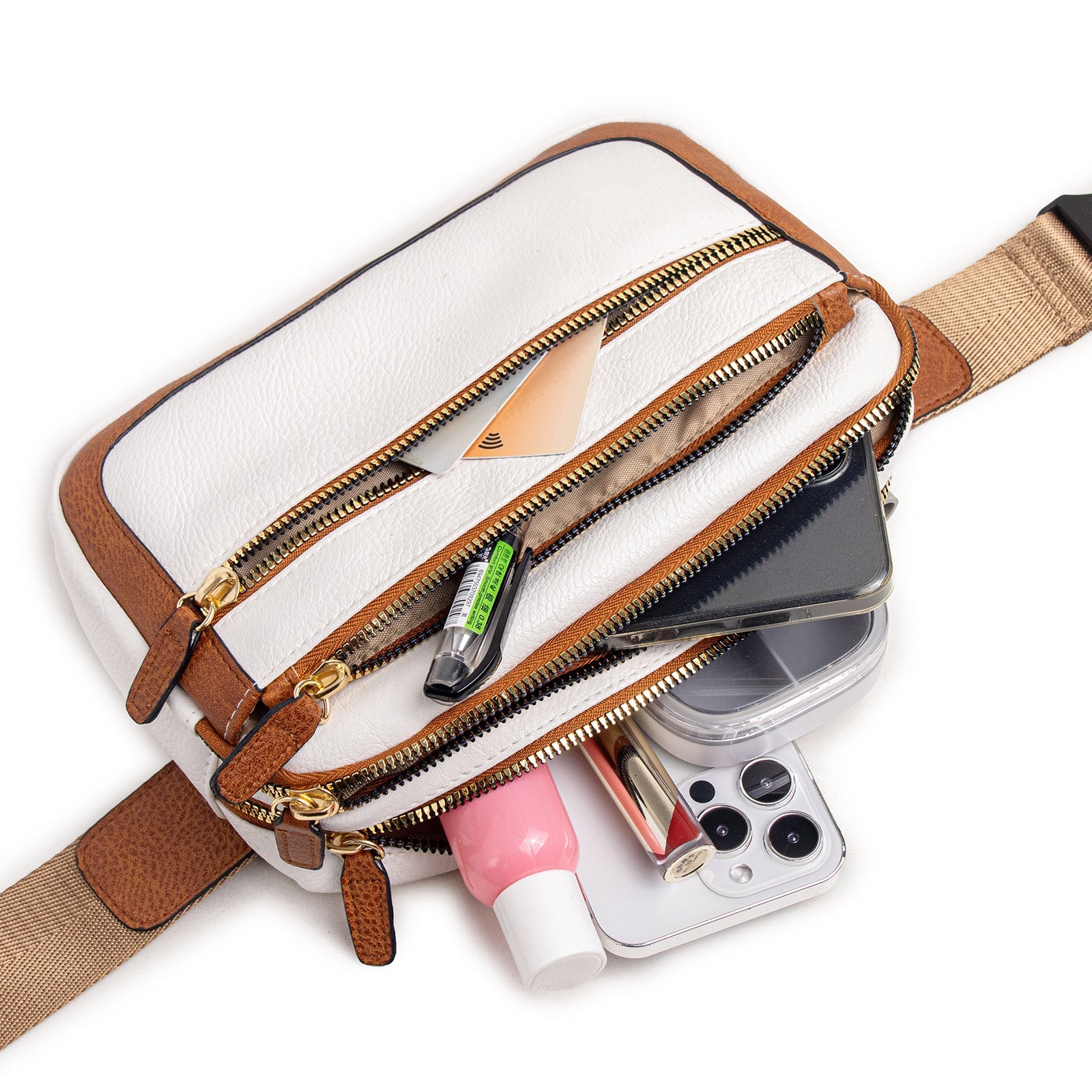 Multifunctional Fashion Fanny Pack – Adjustable Shoulder Strap Travel Breast Bag in Vegan Leather, Ideal Chest Purse for Holiday Sports and Running, Stylish Crossbody Waist Bag for Women -dropshippingabc.com