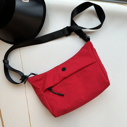 Small Casual Bag Women, Casual Simple Crossbody Bag, Nylon Wide Shoulder Strap Daily Commuter Shoulder Bag -dropshippingabc.com