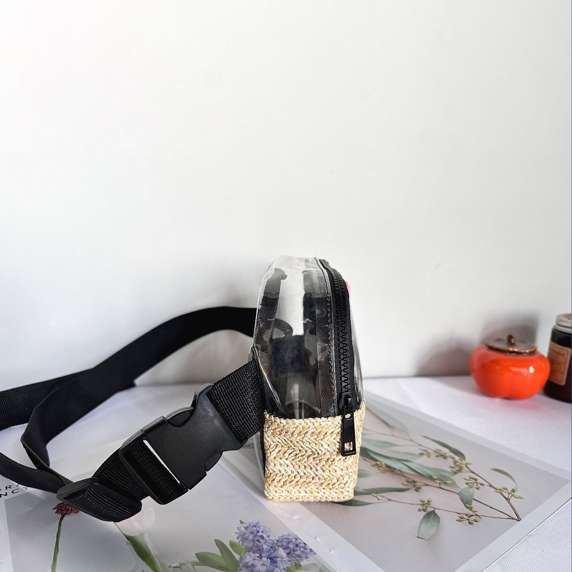 Transparent PVC Straw Waist Bag – Portable, Waterproof Beach Waist Bag & Fanny Pack for Women – Crossbody Chest Purse with Stylish Design -dropshippingabc.com
