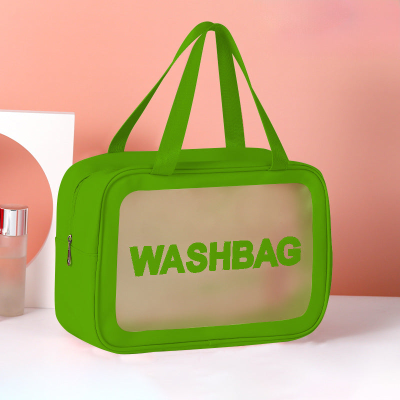 Frosted PU Three-Piece Toilet Bag - Large Capacity PVC Toiletries & Translucent Cosmetics Organizer -dropshippingabc.com