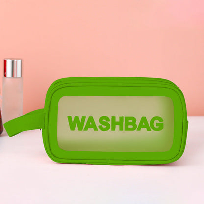 Frosted PU Three-Piece Toilet Bag - Large Capacity PVC Toiletries & Translucent Cosmetics Organizer -dropshippingabc.com