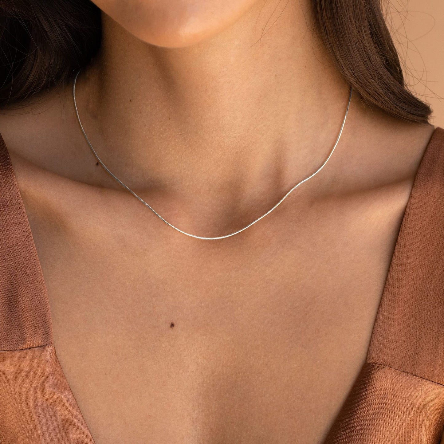 14K Gold Plated Herringbone Choker Necklace - Dainty Thin Snake Chain Layered Jewelry for Women -dropshippingabc.com